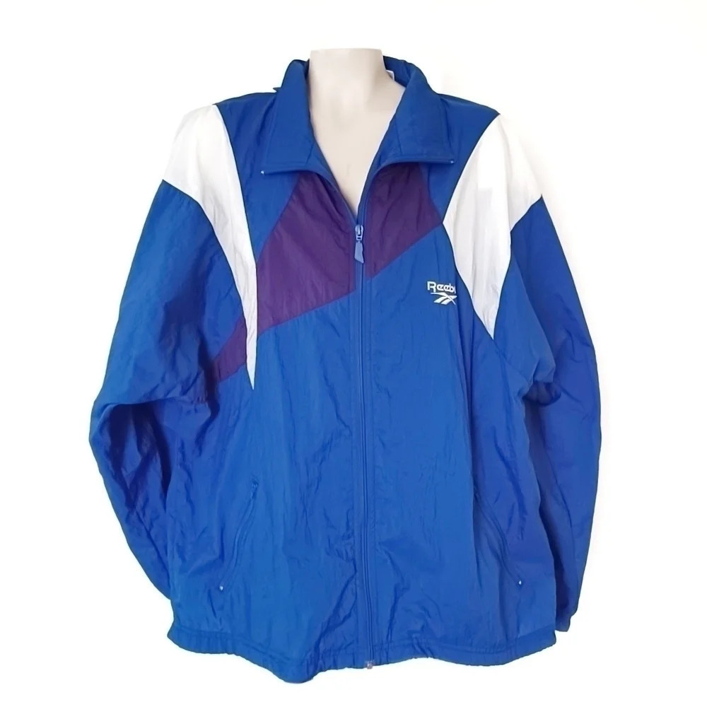 Reebok Mens Vintage 90s Streetwear Windbreaker Golf Tennis